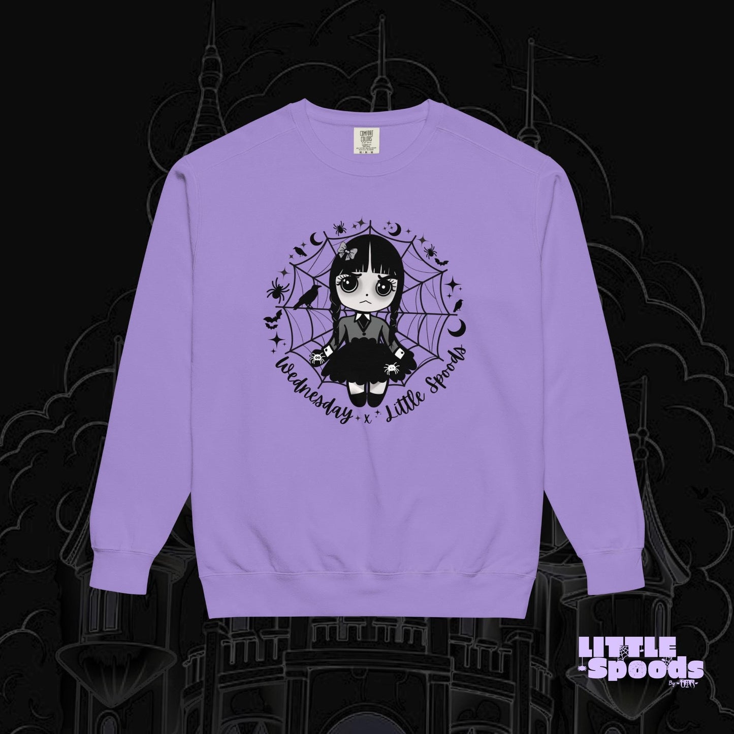 Wednesday-inspired Purple Little Spoods Sweatshirt