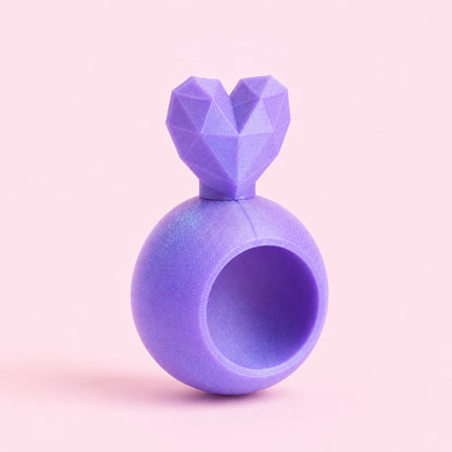 Purple Heart Jumping Spider Hide with faceted heart topper.