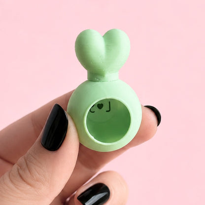Juvenile jumping spider hide with heart topper in pastel green